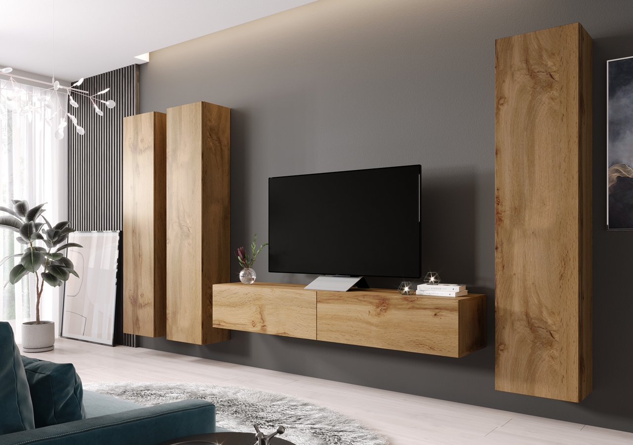 Muebles centro de entretenimiento VIGO 1F roble wotan